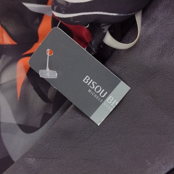 BISOU BISOU Black Very Leather Like Strap Modern Art Graphic Captivating Tank - Picture 12 of 16